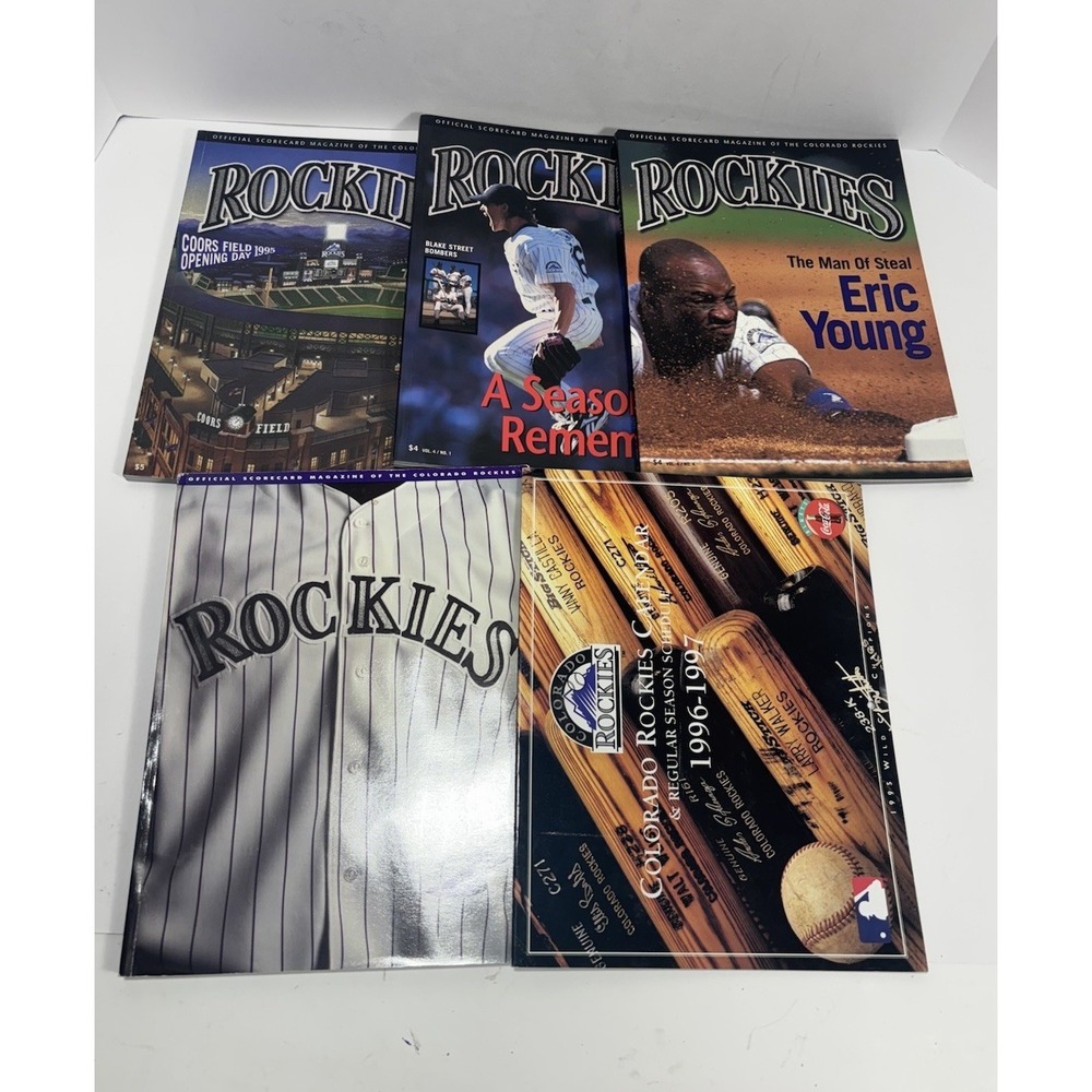 4 Log Colorado Rockies MLB Baseball Magazine + 1996-1997 Calendar